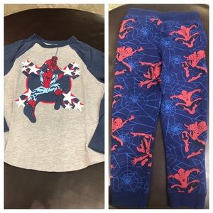 Gymboree size 7-8 Boys Spider-Man sweat set